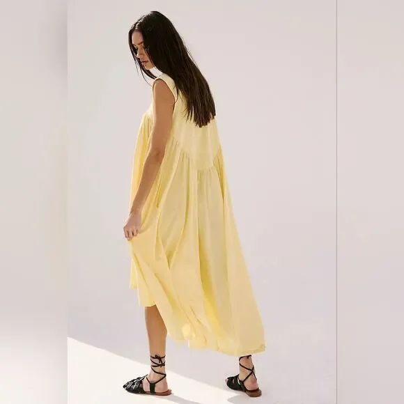 NWOT Free People Madelyn Midi Dress - Black - Picture 5 of 10